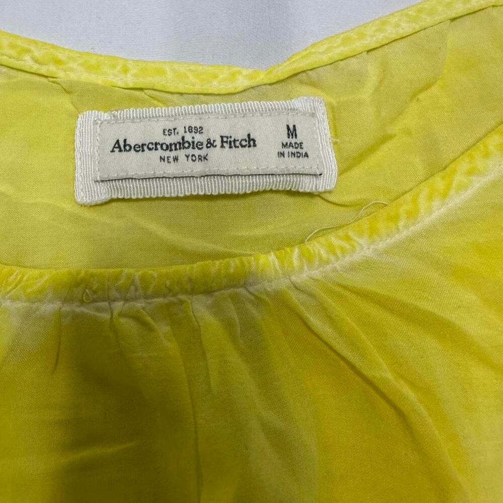 Abercrombie & Fitch Women’s Yellow Blouse Boho Casual Vibes Short Sleeve Size M - Picture 3 of 5